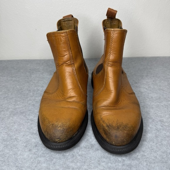 Dr Martens Cognac Flora Chelsea Pull On Boots Distressed Womens US 6 Two Toned - Picture 3 of 16